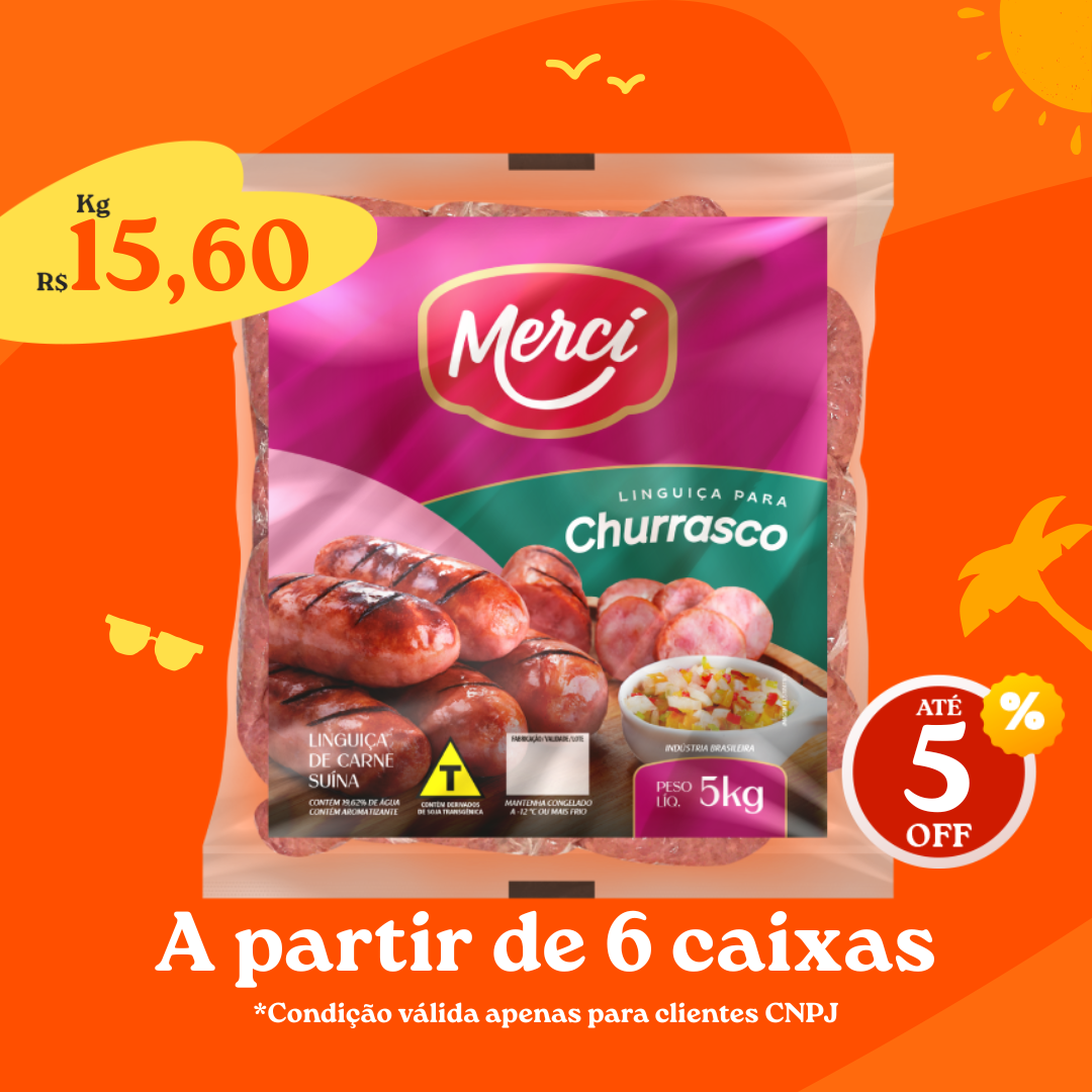 Linguiça Suina Cong 5kg - Mercí