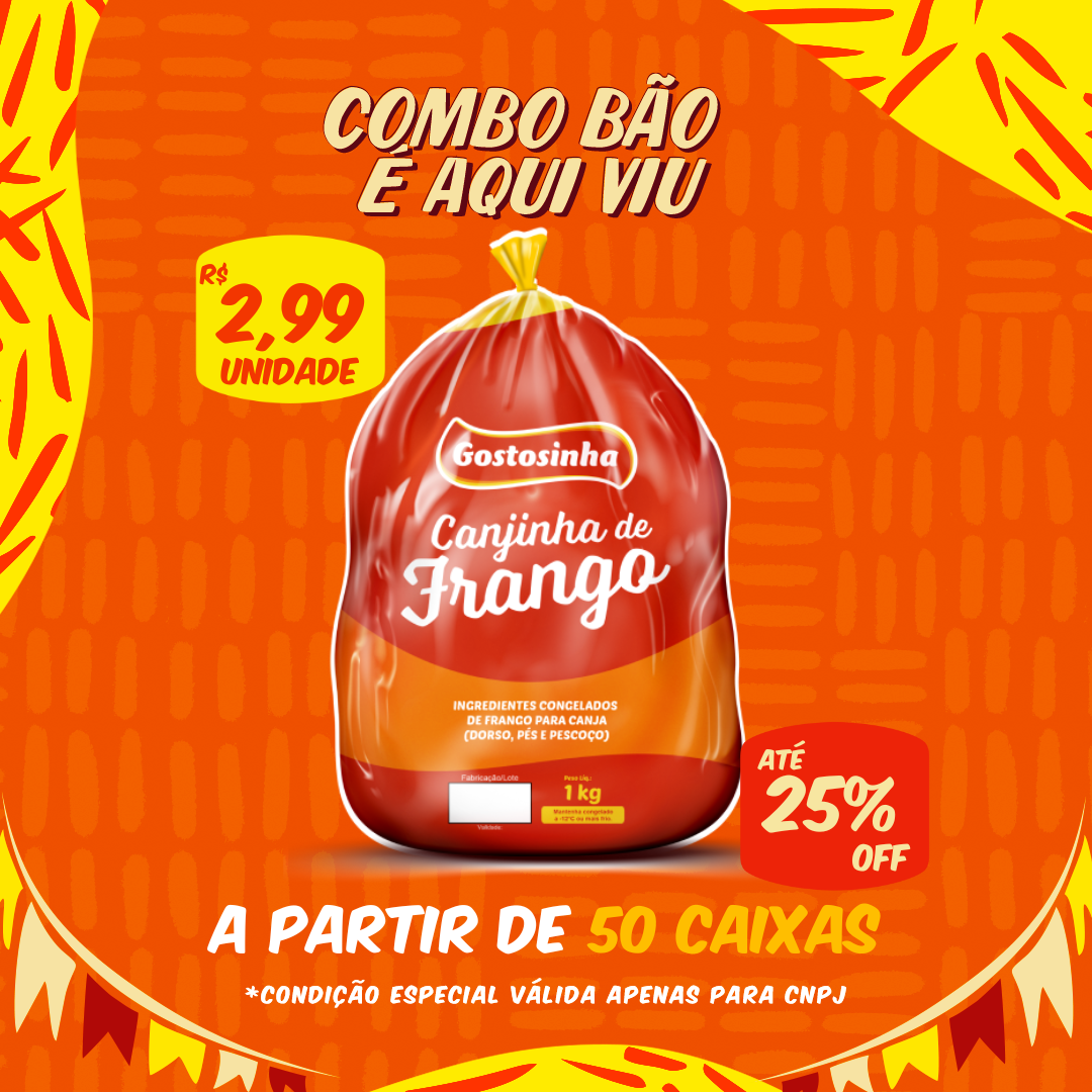 Canjinha de Frango Cong 1kg - Gostosinha