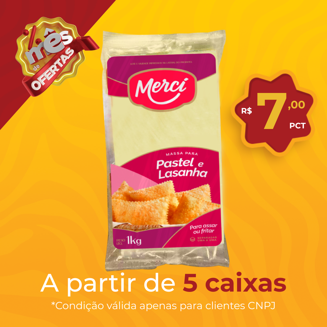 Massa de Pastel Cong 1kg - Mercí