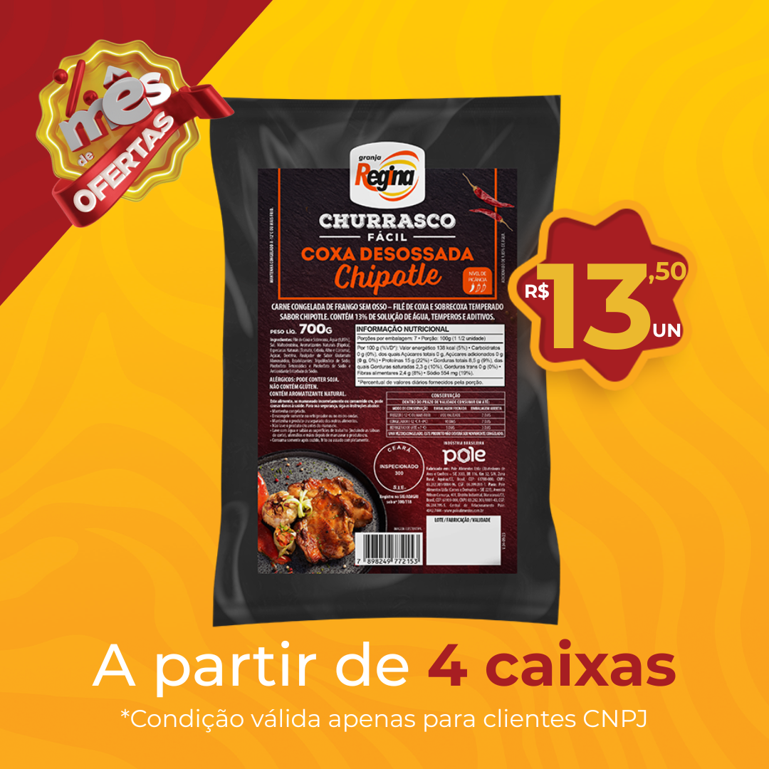 Coxa com Sobre Desso Cong 700g Chipotle - Churrasco Fácil> image number 0