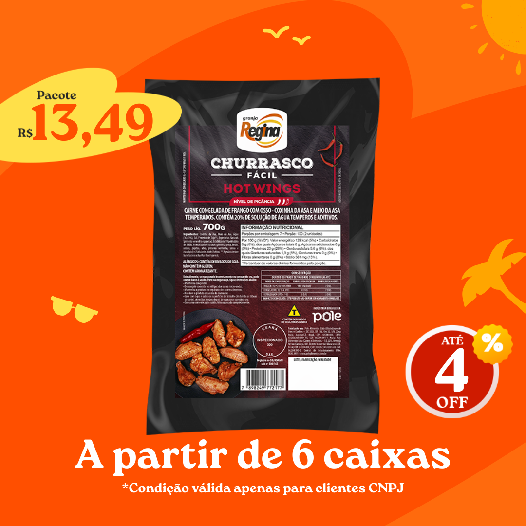 Hot Wings Cong 700g - Churrasco Fácil