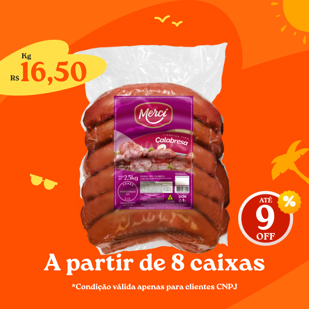 Linguiça Calabresa 2,5kg - Mercí