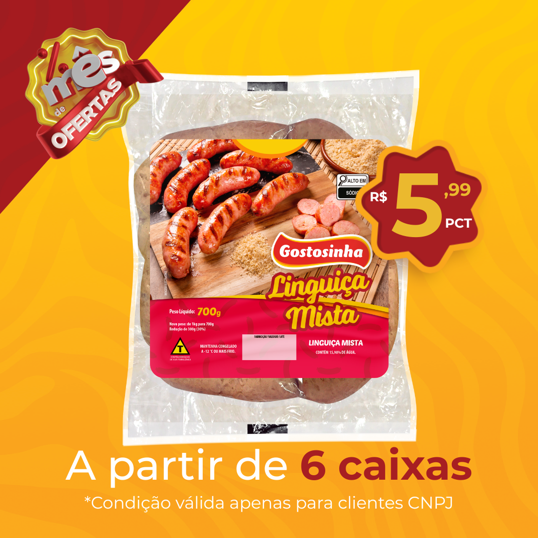 Lingui&ccedil;a Mista Cong 700g - Gostosinha> image number 0