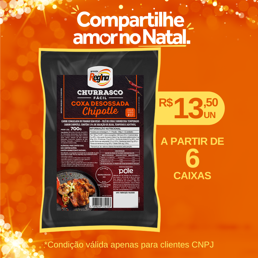 Coxa com Sobre Desso Cong 700g Chipotle - Churrasco F&aacute;cil