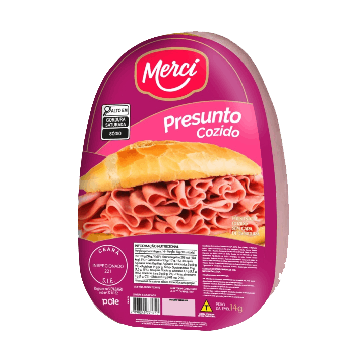Presunto Suíno Cozido 12kg - Mercí