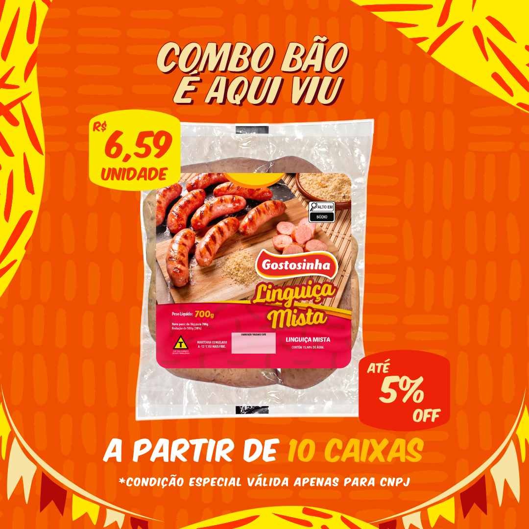 Linguiça Mista Cong 700g - Gostosinha