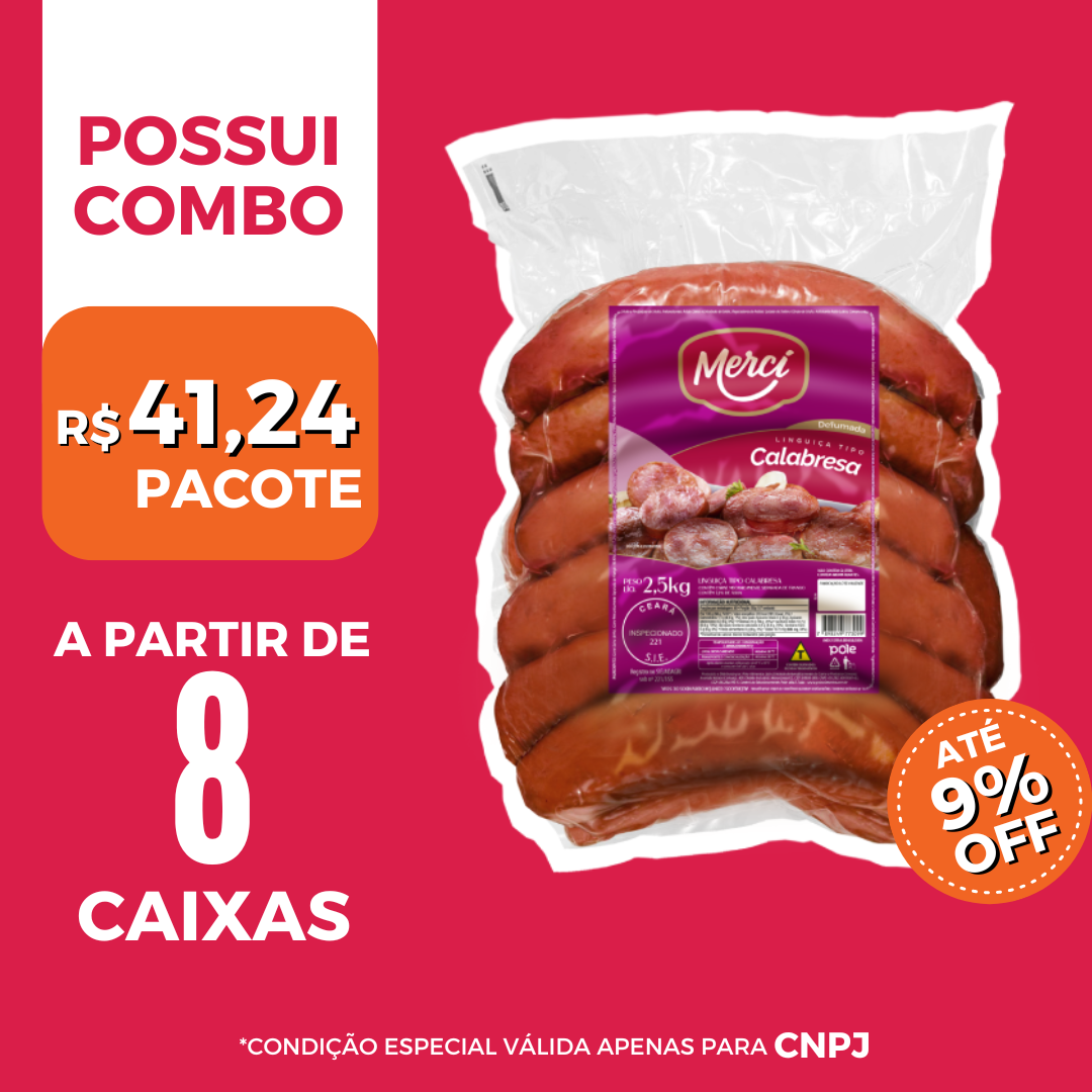 Linguiça Calabresa 2,5kg - Mercí