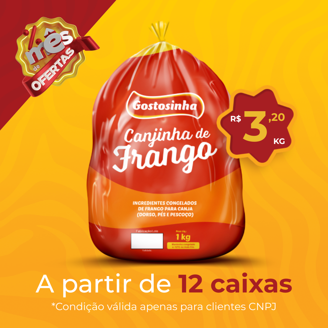 Canjinha de Frango Cong 1kg - Gostosinha