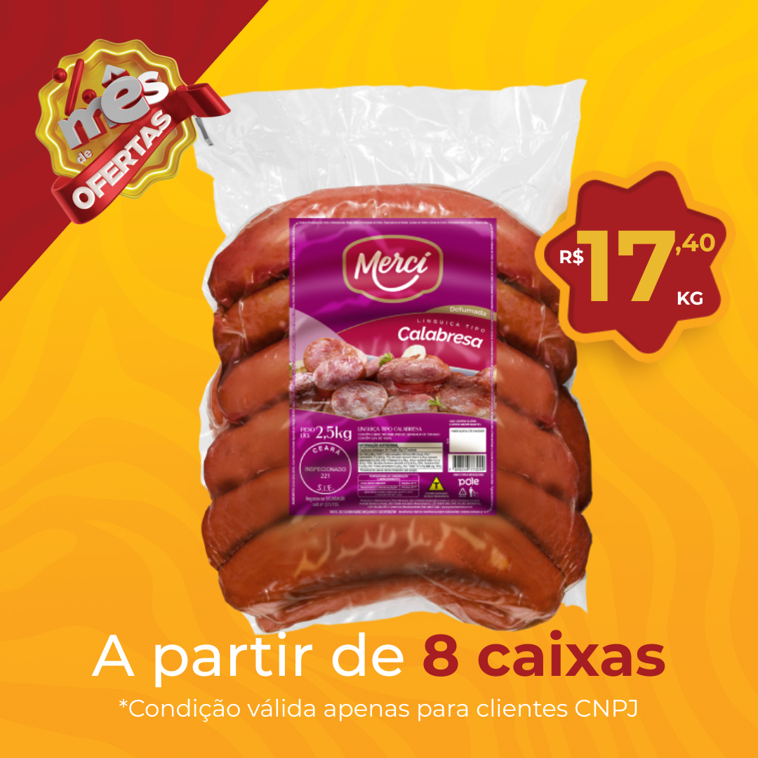 Linguiça Calabresa 2,5kg - Mercí