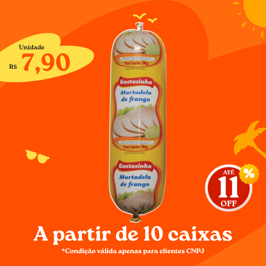 Mortadela de Frango 1kg - Gostosinha
