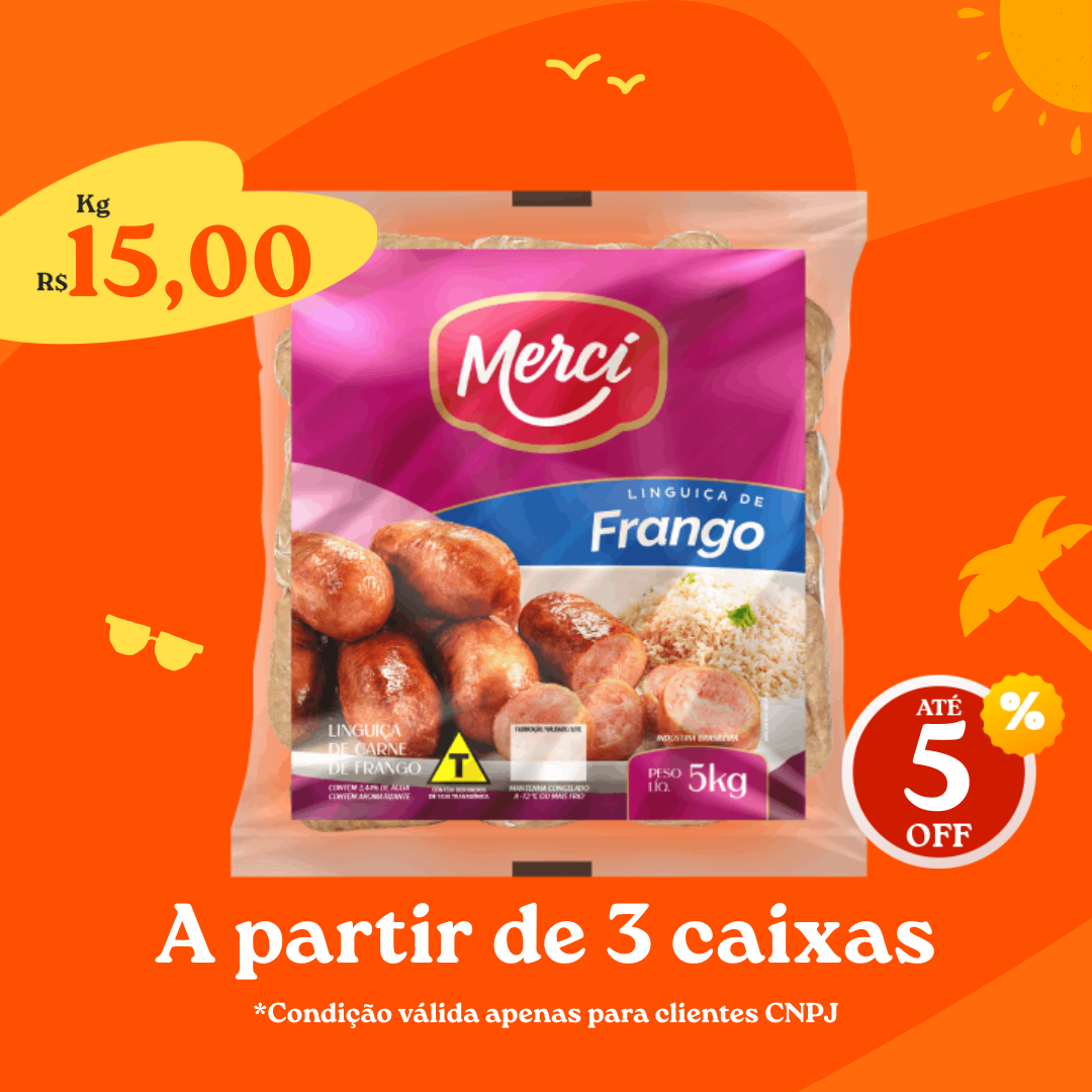 Linguiça de Frango Cong 5kg - Mercí