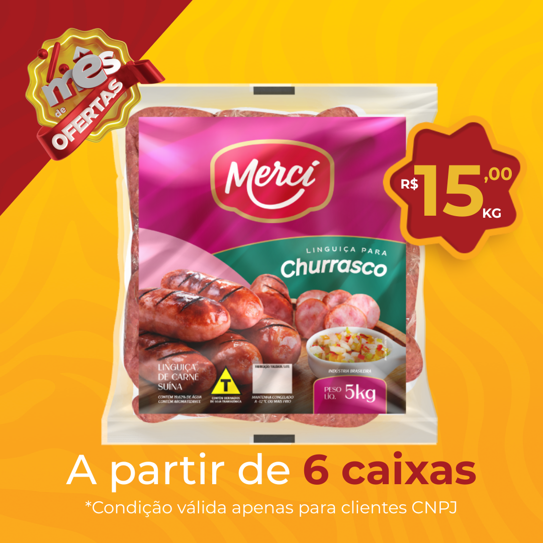 Linguiça Suina Cong 5kg - Mercí