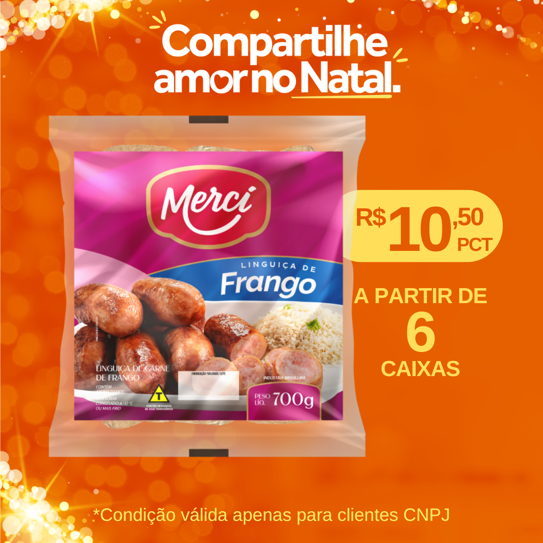 Lingui&ccedil;a de Frango Cong 700g - Merc&iacute;