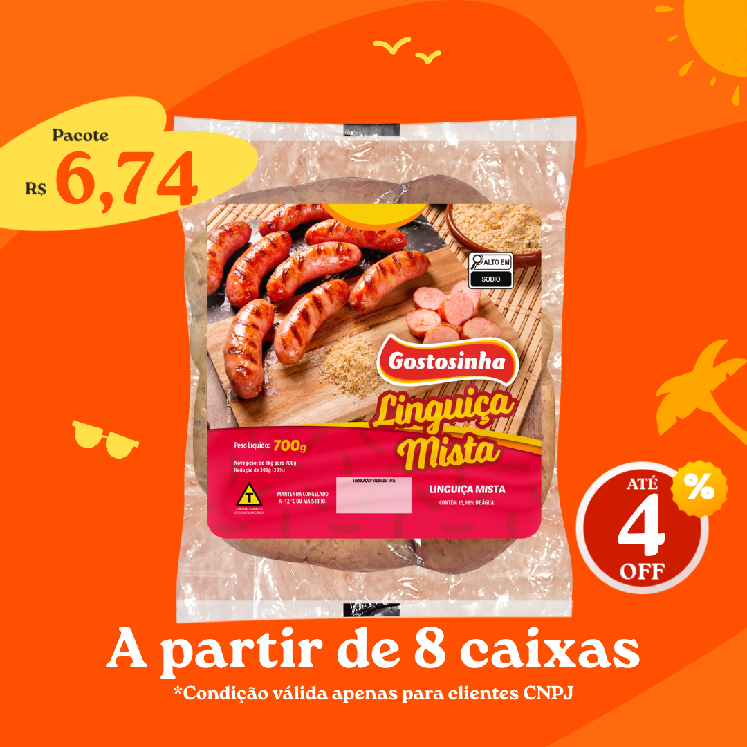 Linguiça Mista Cong 700g - Gostosinha