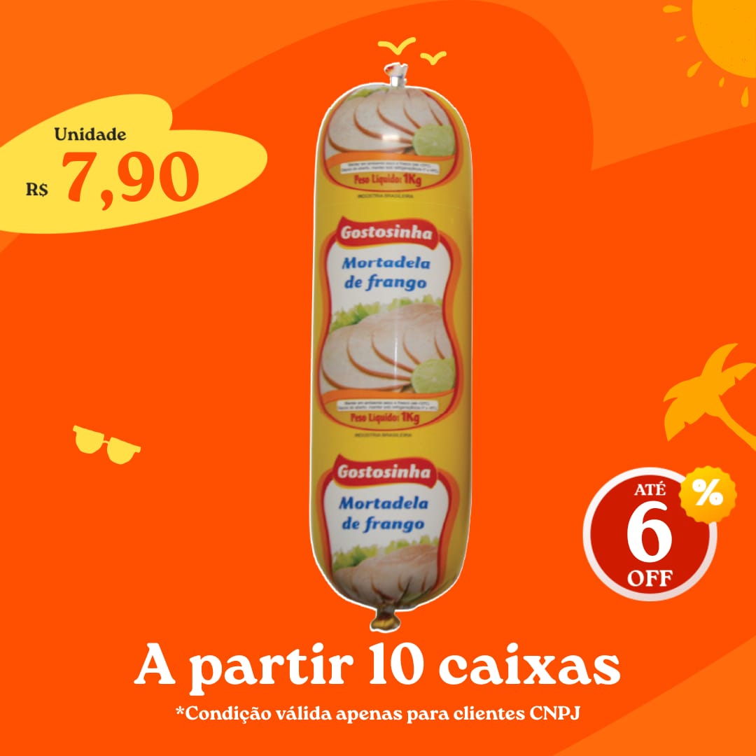 Mortadela de Frango 1kg - Gostosinha