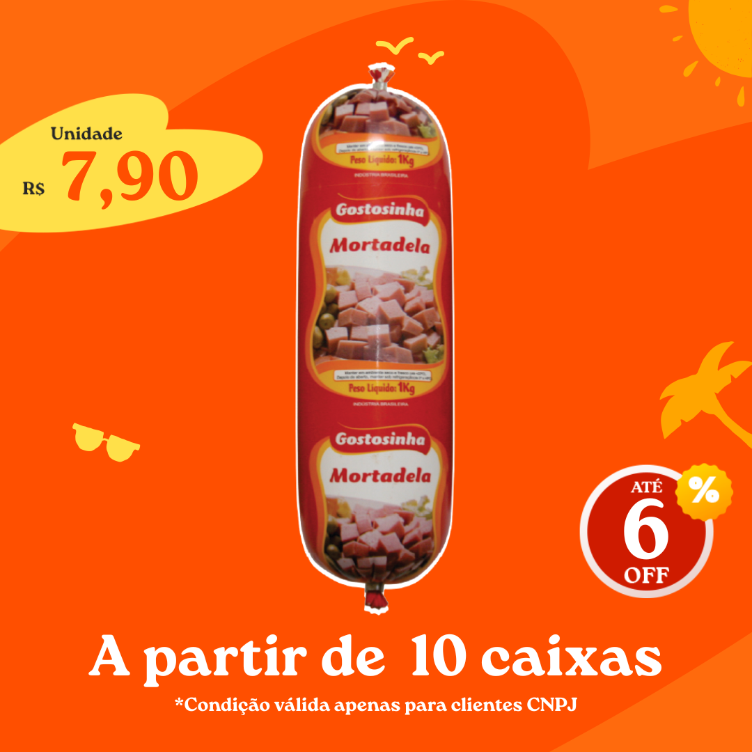 Mortadela Bovina 1kg - Gostosinha