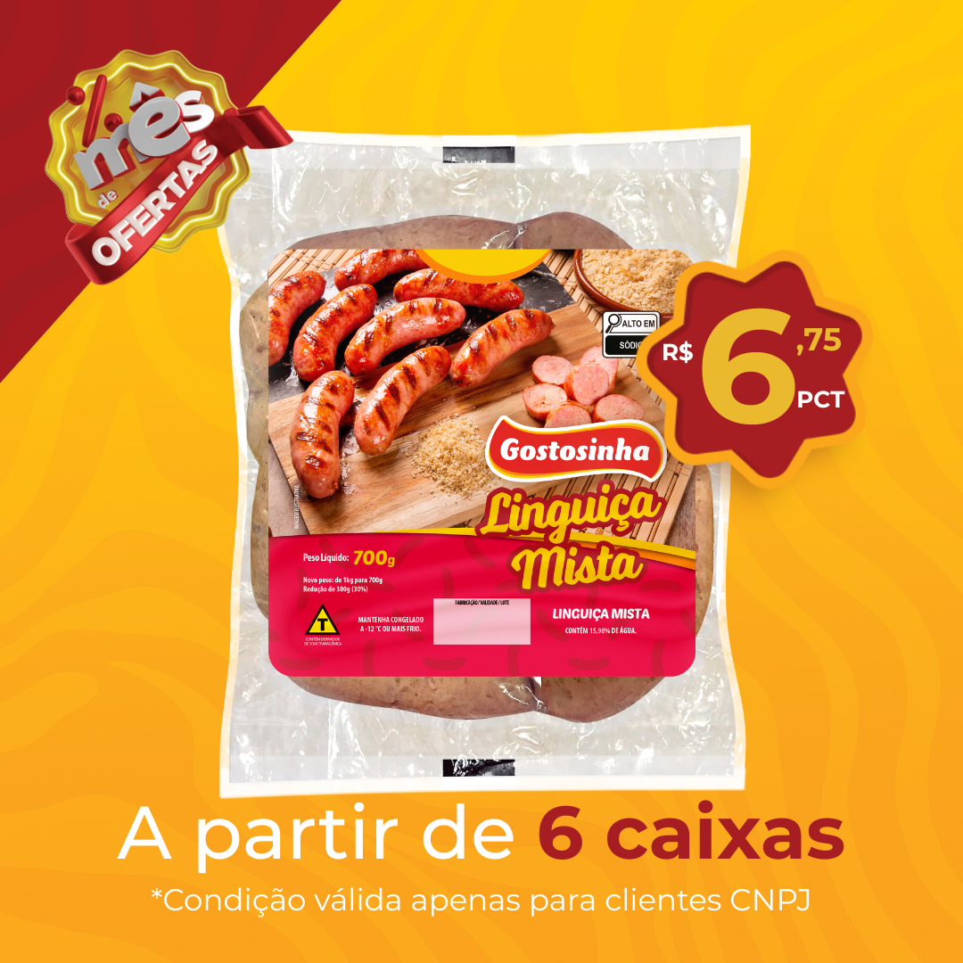 Linguiça Mista Cong 700g - Gostosinha> image number 0