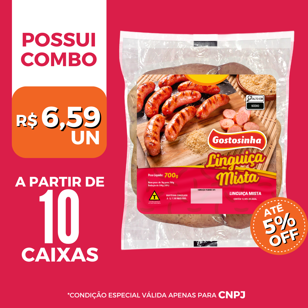 Linguiça Mista Cong 700g - Gostosinha