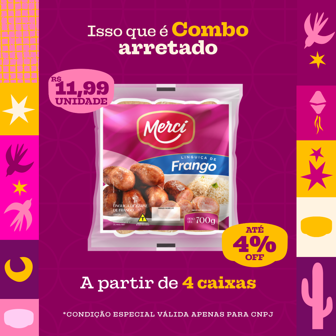 Linguiça de Frango Cong 700g - Mercí